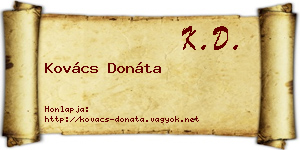 Kovács Donáta névjegykártya